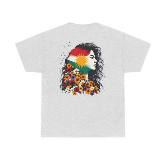 Tîşorta Dizayner – Jin, Gul û Welat | Kurdish Pride Tee