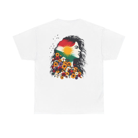 Tîşorta Dizayner – Jin, Gul û Welat | Kurdish Pride Tee